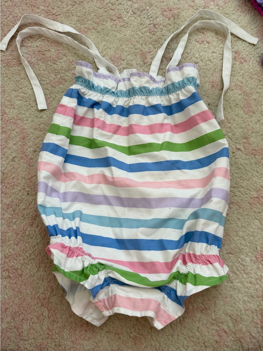 The Beaufort Bonnet Company Pastel Rainbow Stripe Baby One-Piece